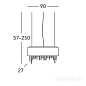Kolarz Paralume 0240.85.5.Bk.STR JET подвесной светильник хром длина 90cm ширина 27cm высота 50cm мин. высота 57cm макс. высота 250cm 5 ламп g9