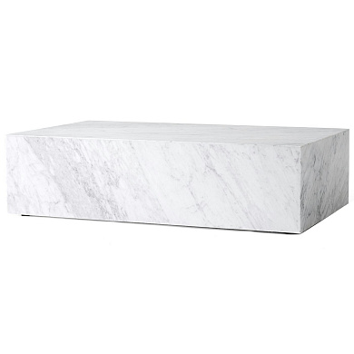 71009-002260 Audo Copenhagen Plinth Низкий журнальный столик 100x60 см, каррарский мрамор
