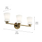 Brianne 24.5" 3 Light Vanity Light with Satin Etched Cased Opal Glass Brushed Natural Brass настенный светильник 55117BNB Kichler