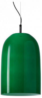 подвесной светильник с полусферическим плафоном из зеленого металла