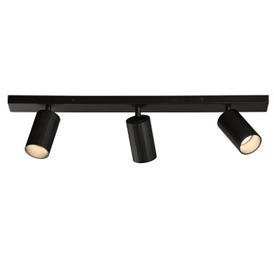 потолочный или настенный светильник цилиндрической формы, чёрный корпус, IP20