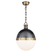 Hicks Large Pendant бронза и полированная старая латунь с белым стеклом