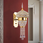 WA 2-1141 gold Oriental Orion настенный светильник с хрустальными подвесками — фото 2
