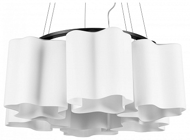 потолочный светильник с белым волнообразным плафоном и черным основанием