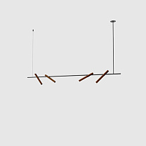 esprit pendant quadruple 1800 black, brushed bronze lamphead