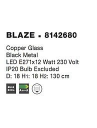 NL_DECORATIVE_BLAZE_SUSPENSION Nova Luce BLAZE Подвесной светильник