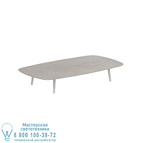 STYLETTO НИЗКИЙ СТОЛ ДЛЯ ГОСТИНОЙ 220x120CM АЛЮМИНИЕВЫЕ НОЖКИ БЕЛАЯ КЕРАМИЧЕСКАЯ СТОЛЕШНИЦА CEMENTO LUMINOSO Royal Botania