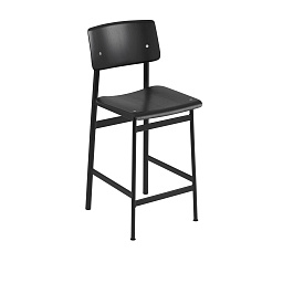 LOFCOUN01021 Muuto Loft барный стул черный с прямоугольной спинкой 65 см