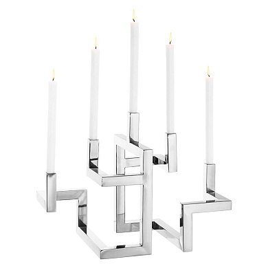 110269 Candle Holder Skyline nickel finish  подсвечник Eichholtz