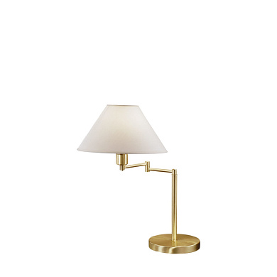 настенный бра с белым абажуром на изогнутой штанге