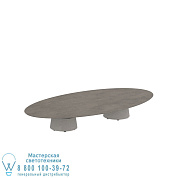 СТОЛ CONIX ELLIPSE 250X130 CM НИЗКИЕ НОЖКИ ДЛЯ ЗАЛОВ БЕТОН ЦЕМЕНТ СЕРЫЙ - СТОЛЕШНИЦА CERAMIC TERRA MARRONE Royal Botania