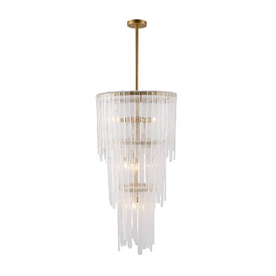 Люстра Arteriors Raine, стекло с пузырьками и античная латунь