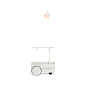 105834 Jolly Trolley Fatboy Передвижной столик с лампой светло-серого цвета — фото 1