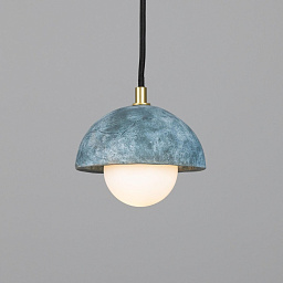 MLCMP075 Mullan Lighting Ferox одноламповый подвесной светильник с керамическим полукуполом и матовым стеклянным шаром