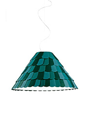 F12A03 Green Fabbian Roofer подвесной светильник зелёный с глянцевым покрытием