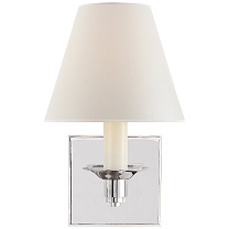 Evans Single Arm Sconce полированный никель с перкальным абажуром