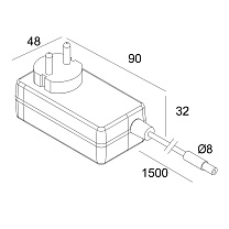POWER ADAPTER 48 В DC / 60 Вт PLUG-IN