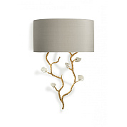 Trailing Blossom Bathroom Wall Light White Gold with Glass detail Porta Romana