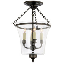 Sussex Semi-Flush Bell Jar Lantern бронза
