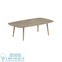 НИЗКИЙ ОБЕДЕННЫЙ СТОЛ STYLETTO 220x120CM НОГИ ТИКА КЕРАМИЧЕСКАЯ СТОЛЕШНИЦА TERRA SABBIA Royal Botania