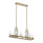 Kimrose 10 Light Linear Chandelier with Clear Fluted Glass Brushed Natural Brass люстра 52413BNB Kichler