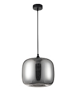 Chrome Glass Black Metal Black Fabric Wire LED E27 1x12 Watt 100-240 Volt IP20 Bulb Excluded D: 28 H: 120 cm