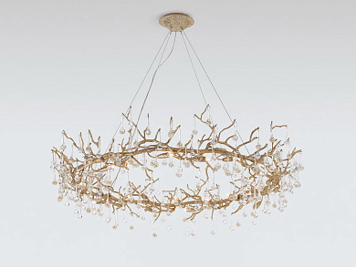 подвесной светильник из бронзы с круговой композицией подвесов в форме ветвей