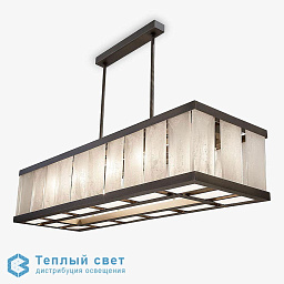 CL550-RECT Bella Figura Facet прямоугольная подвесная люстра с матовыми панелями и металлической рамой