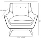 Neptune Lounge Chair Oyster Jacquard Dark Walnut мягкое сиденье Arteriors 8124