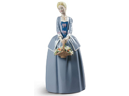 1009180 Lladro Garden Blossoms фарфоровая фигурка женщины с корзиной цветов