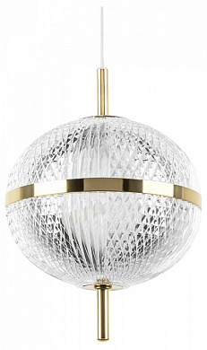 подвесной светильник сферической формы золотистый