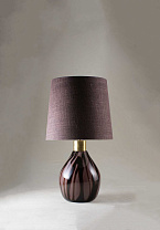 Mauve with Brass Collar shown with 14 Bongo in Pecan Linen with Cream Card lining