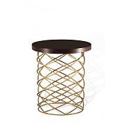 Whirl Side Table Decayed Gold with Dark Fumed Oak top Porta Romana