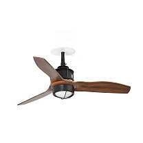 JUST FAN S RECESSED Black/walnut fan 3000K