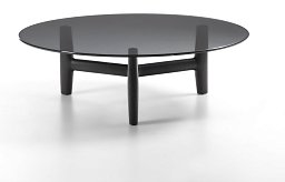 Журнальный столик Tillow 110 Porada круглый со стеклянной столешницей TILLOW-110-C-L0N0AK-C0K0AP
