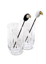 Набор хрустальных стаканов с мешалками Toucan Lladro, золотой люстр 01009465
