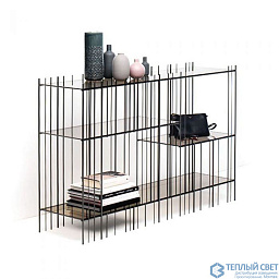 MME28D Mogg Metrica настенная книжная полка с каркасом из тонких металлических прутьев