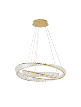 Triac Dimmable Platinum Gold Metal & Crystal LED 72Watt 220-240 Volt 3600Lm 3500K IP20 D: 80 H: 150 cm