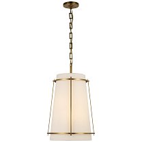 Callaway Medium Hanging Shade полированная старая латунь с льняным абажуром и матовым акриловым рассеивателем