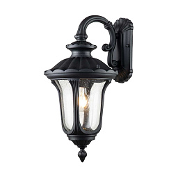 CC2-S-BK Elstead Chicago уличный настенный светильник фонарь с компактным корпусом и прозрачным стеклянным плафоном