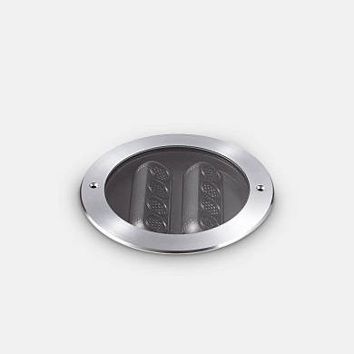 круглый встраиваемый в грунт уличный светильник со структурированной продольной оптикой