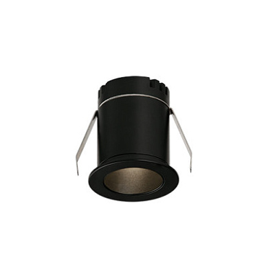 встраиваемый потолочный спот круглой формы, чёрный корпус, IP20