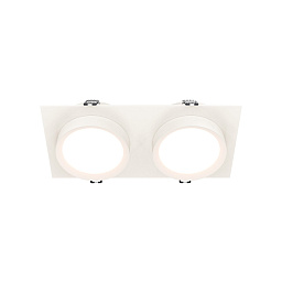 DL086-02-GX53-SQ-W Maytoni Hoop двойной встраиваемый потолочный светильник белого цвета с круглыми источниками света