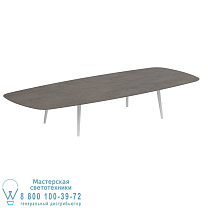 ВЫСОКИЙ СТОЛ STYLETTO LOUNGE 300X120CM АЛЮМИНИЕВЫЕ НОЖКИ БЕЛАЯ КЕРАМИЧЕСКАЯ СТОЛ TERRA MARRONE Royal Botania