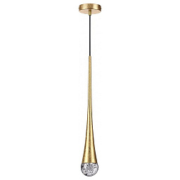 4278/1 Odeon Light Gota подвесной светильник с каплевидным плафоном золотого оттенка