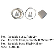 kit 4x cable susp. auto 2m + cable 3x0,75mm