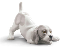1009135 Lladro Playful Puppy фарфоровая фигурка щенка в движении