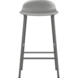 602775 Normann Copenhagen Form барный стул с металлическим основанием и круглым сиденьем серого цвета