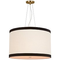Walker Medium Hanging Shade золото с кремовым льняным абажуром и черной льняной окантовкой