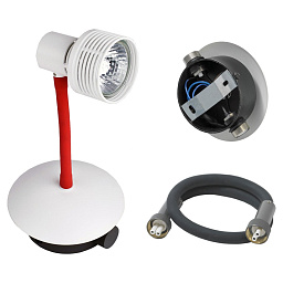 потолочный спот на короткой стойке белого цвета с регулируемой головкой